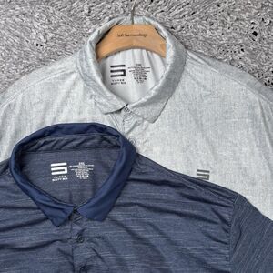 Three Sixty Six Polo Shirt Lot of Two Mens XXL Short Sleeve Stretch Golf Preppy